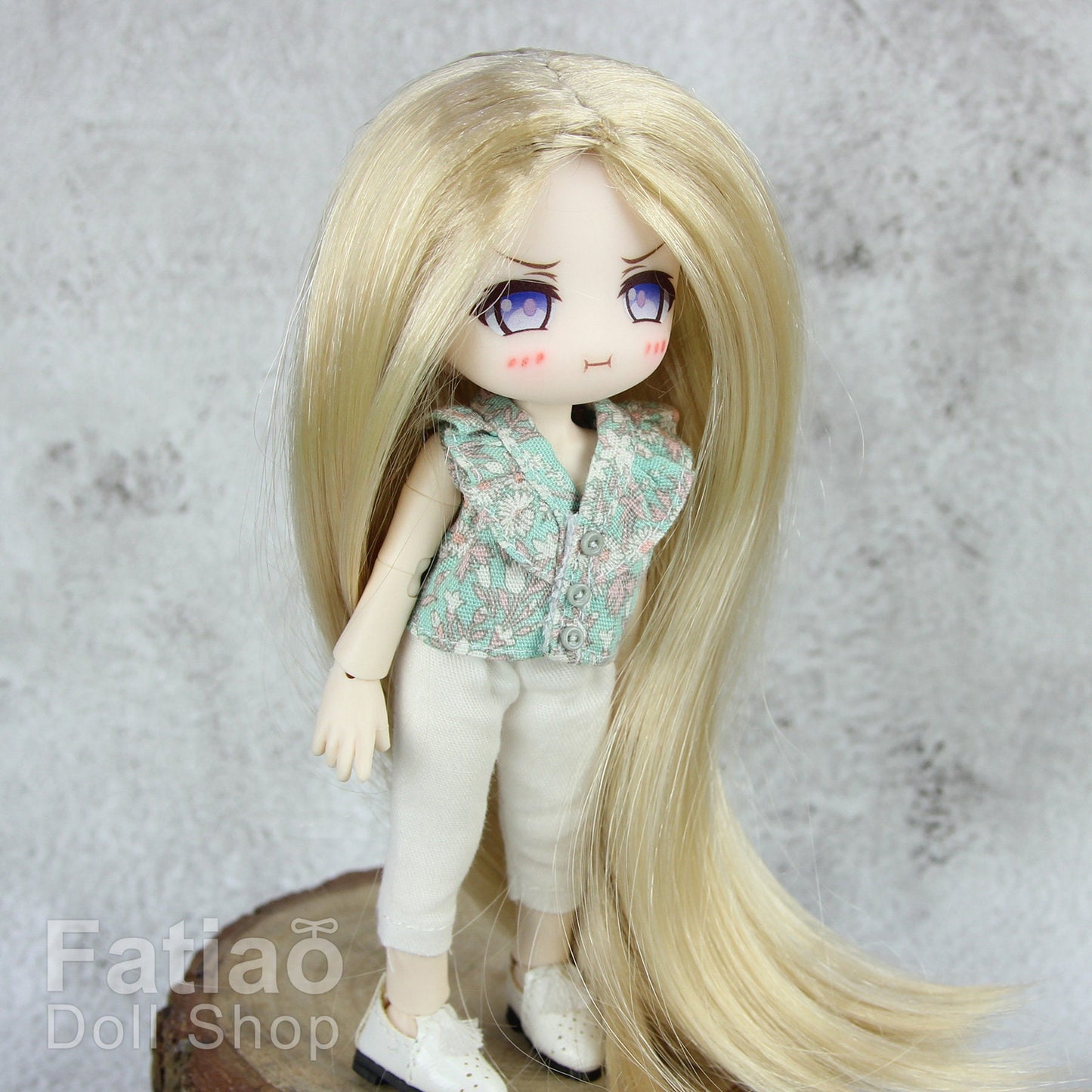 Fatiao - New Dollfie little pullip DAL Nendoroid BJD Dolls Wig - size 4-5" - Blonde