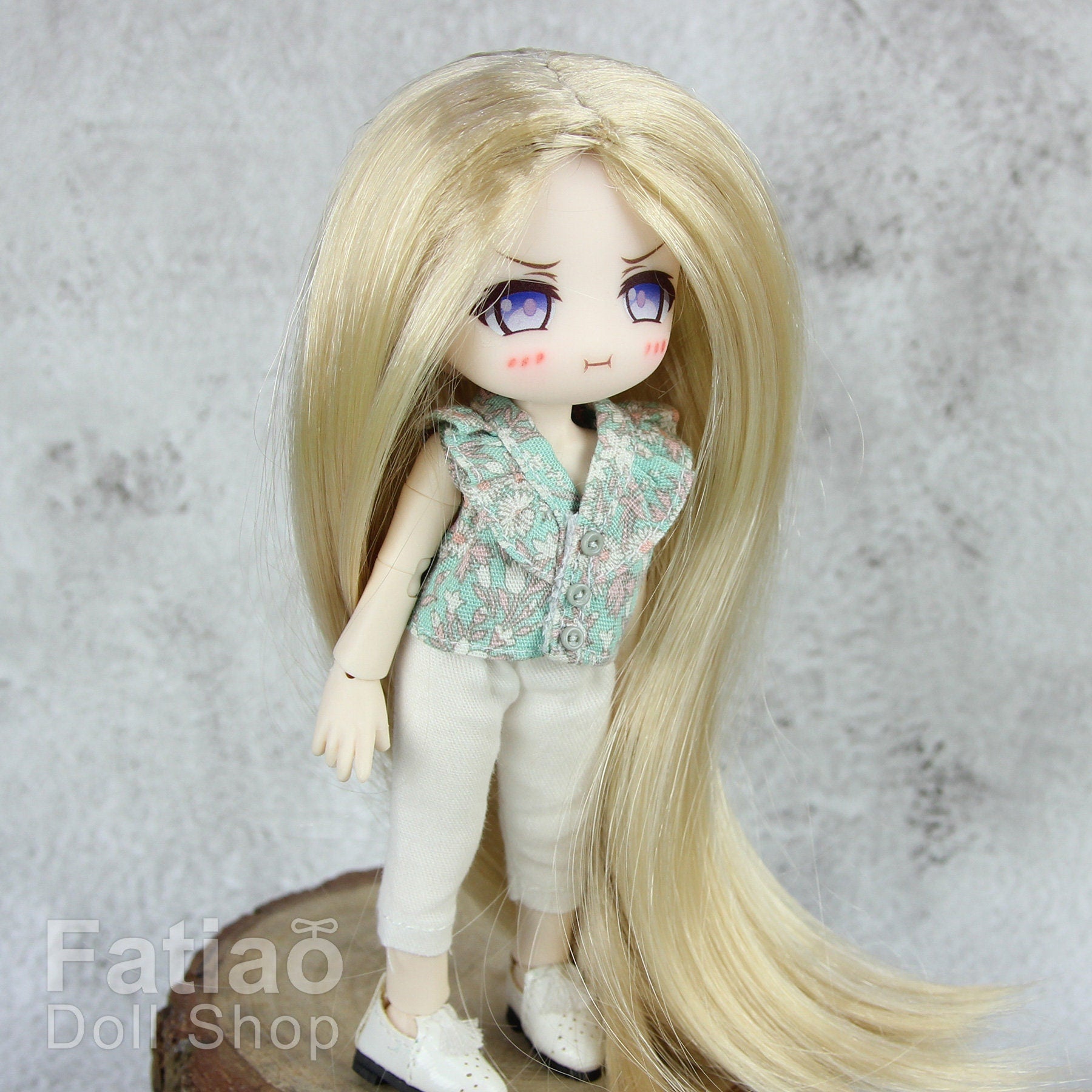 Fatiao - New Dollfie little pullip DAL Nendoroid BJD Dolls Wig - size 4-5" - Blonde