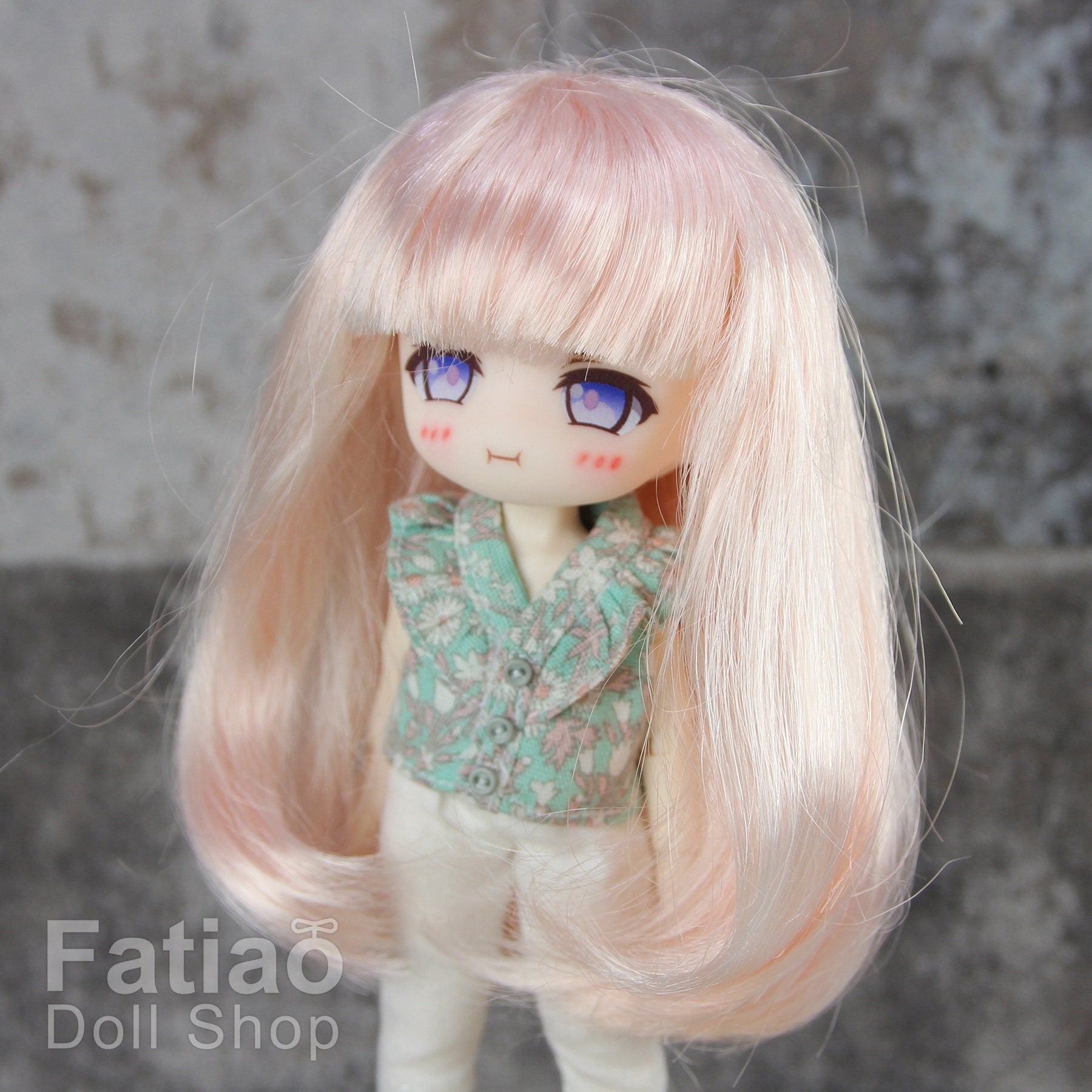 Fatiao - New Dollfie little pullip DAL Nendoroid BJD Dolls Wig - size 4-5" - Light Pink