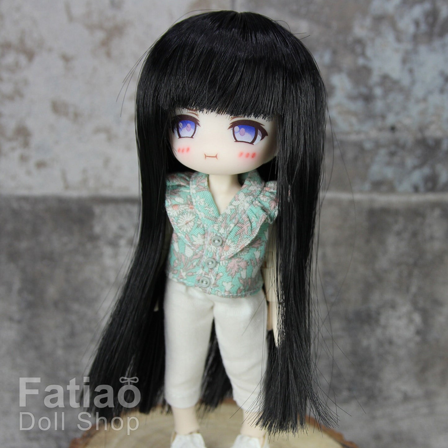 Fatiao - New Dollfie little pullip DAL Nendoroid BJD Dolls Wig - size 4-5" - Black