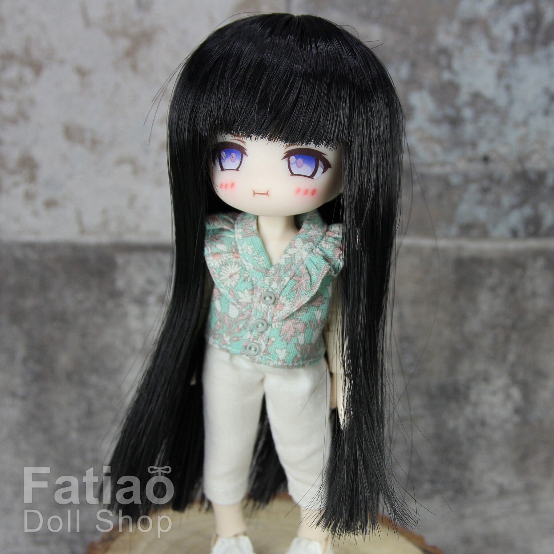 Fatiao - New Dollfie little pullip DAL Nendoroid BJD Dolls Wig - size 4-5" - Black