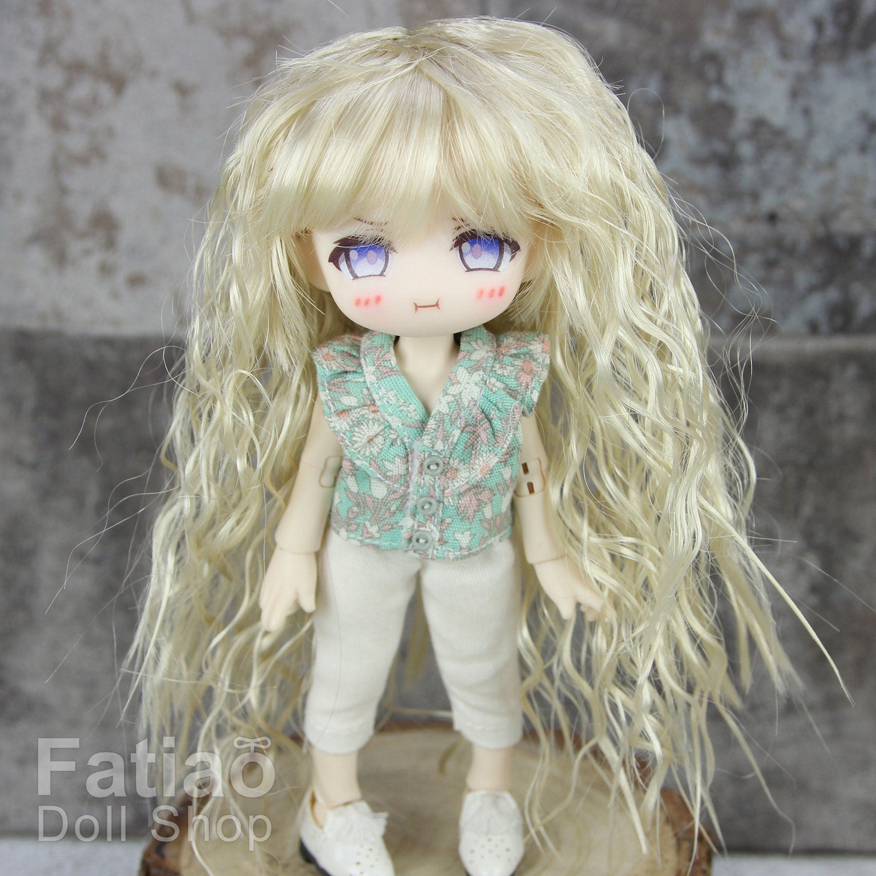 Fatiao - New Dollfie little pullip DAL Nendoroid BJD Dolls Wig - size 4-5" - Blonde