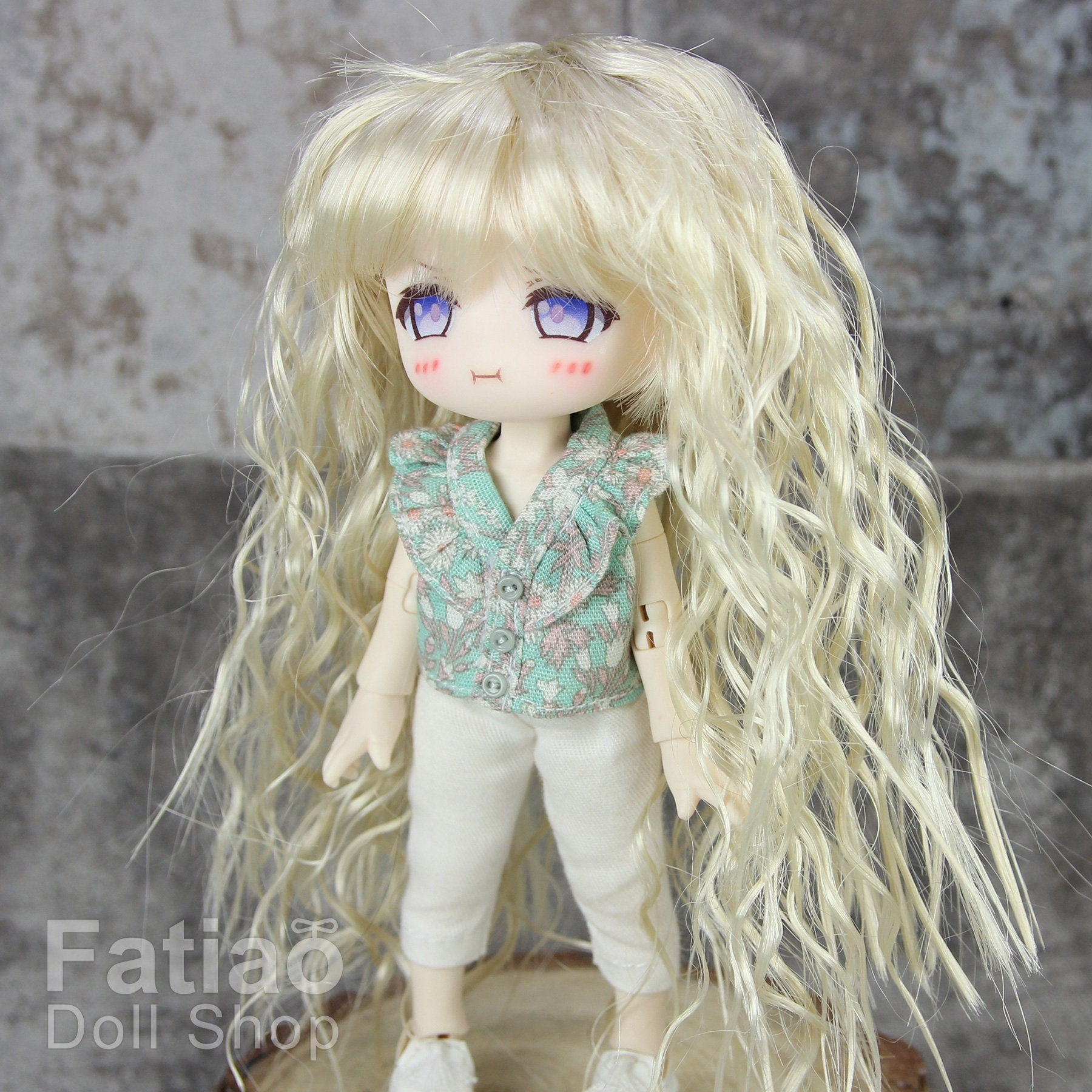 Fatiao - New Dollfie little pullip DAL Nendoroid BJD Dolls Wig - size 4-5" - Blonde