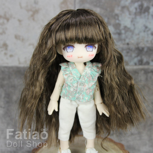 Fatiao - New Dollfie little pullip DAL Nendoroid BJD Dolls Wig - size 4-5" - umber