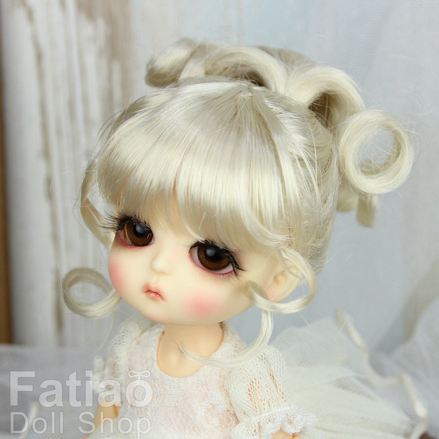 Fatiao - BJD Dollfie Lati Yellow Pukifee 5-6" Doll Wig - Blonde