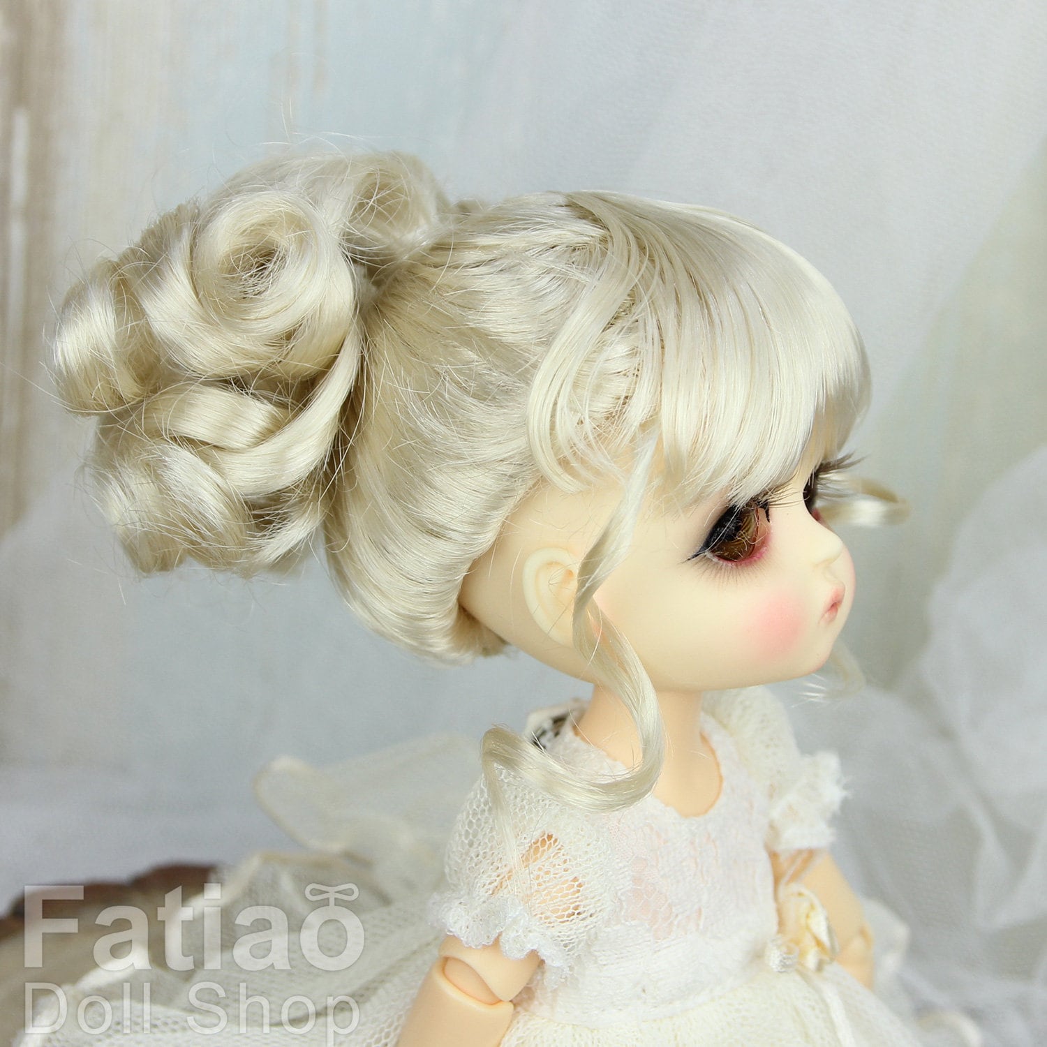 Fatiao - BJD Dollfie Lati Yellow Pukifee 5-6" Doll Wig - Blonde