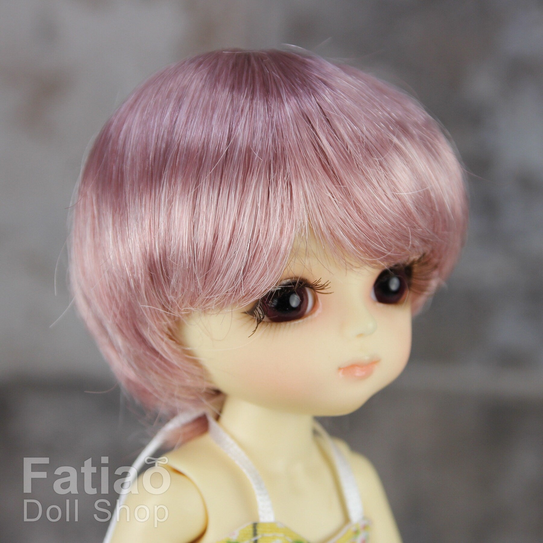 Fatiao - Dollfie Lati Yellow Pukifee 5-6" Doll Wig - Old Rose