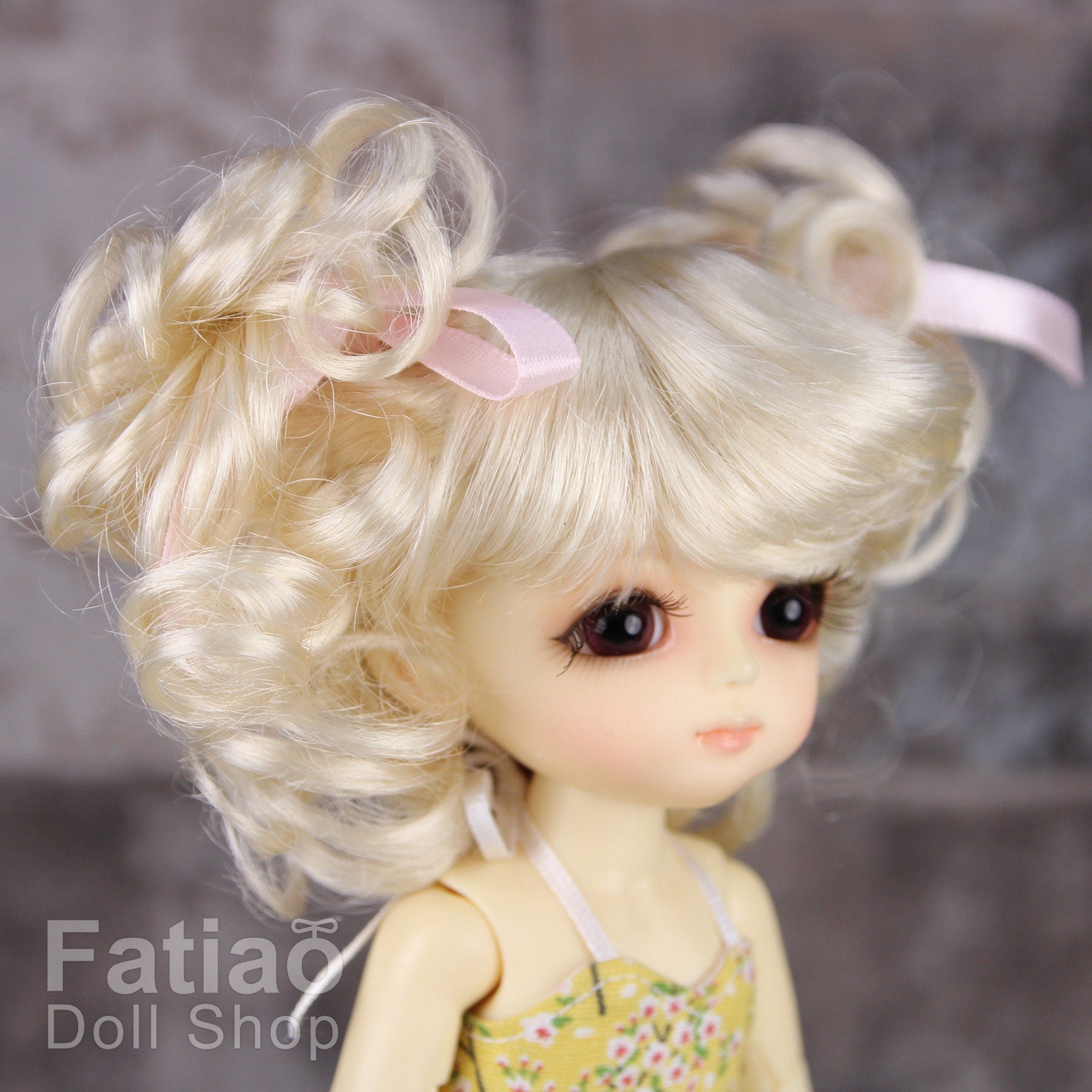 Fatiao - BJD Dollfie Lati Yellow Pukifee 5-6" Doll Wig Blonde