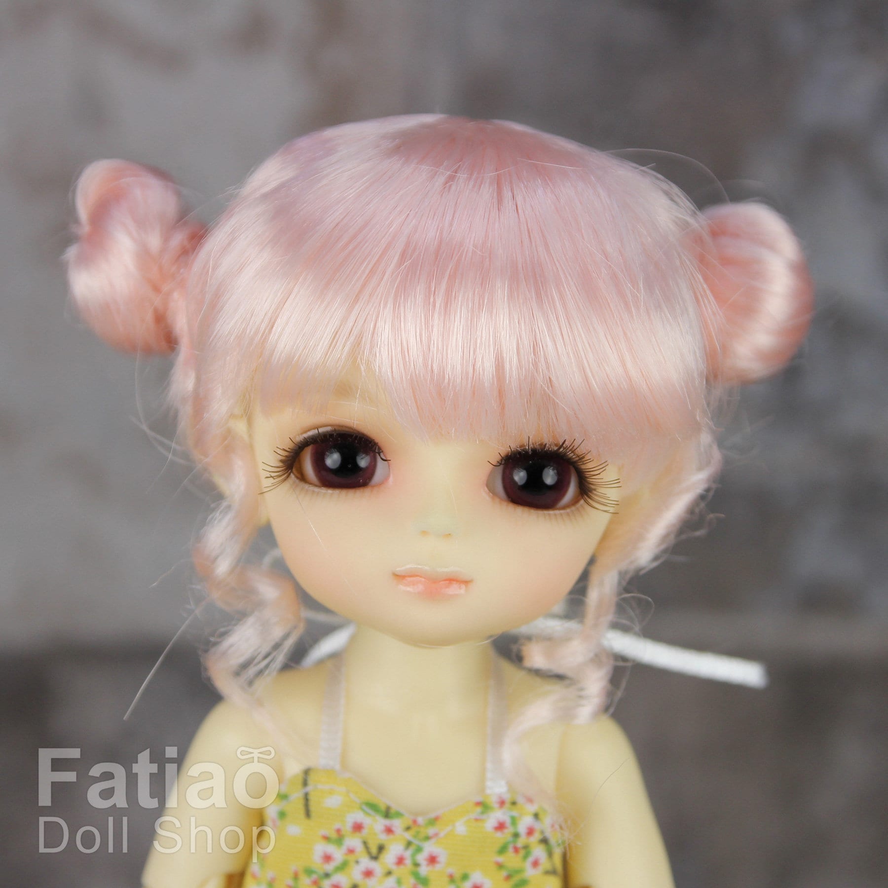 Fatiao - BJD Dollfie Lati Yellow Pukifee 5-6" Angel Doll Wig - Light Pink