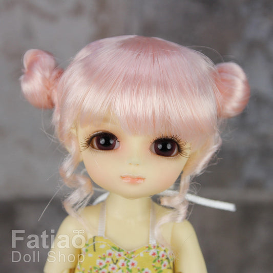 Fatiao - BJD Dollfie Lati Yellow Pukifee 5-6" Angel Doll Wig - Light Pink