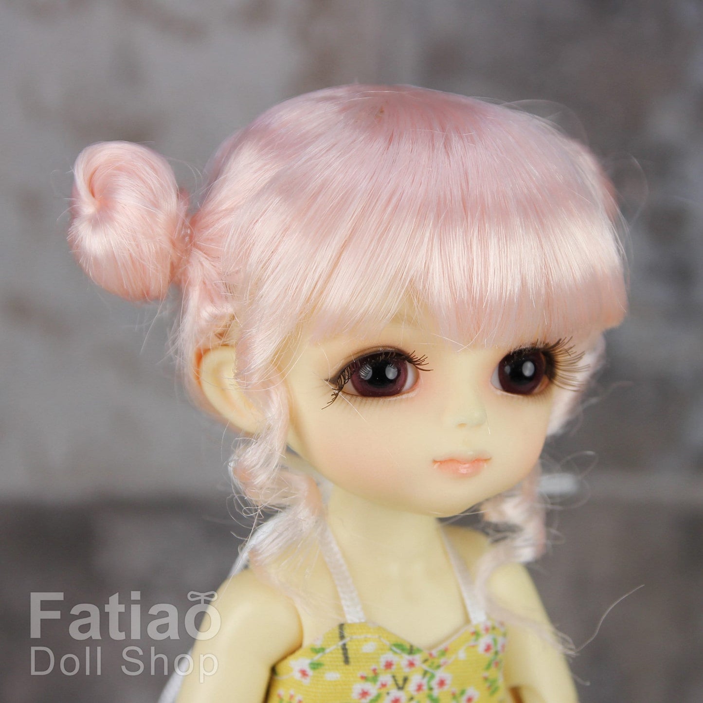 Fatiao - BJD Dollfie Lati Yellow Pukifee 5-6" Angel Doll Wig - Light Pink