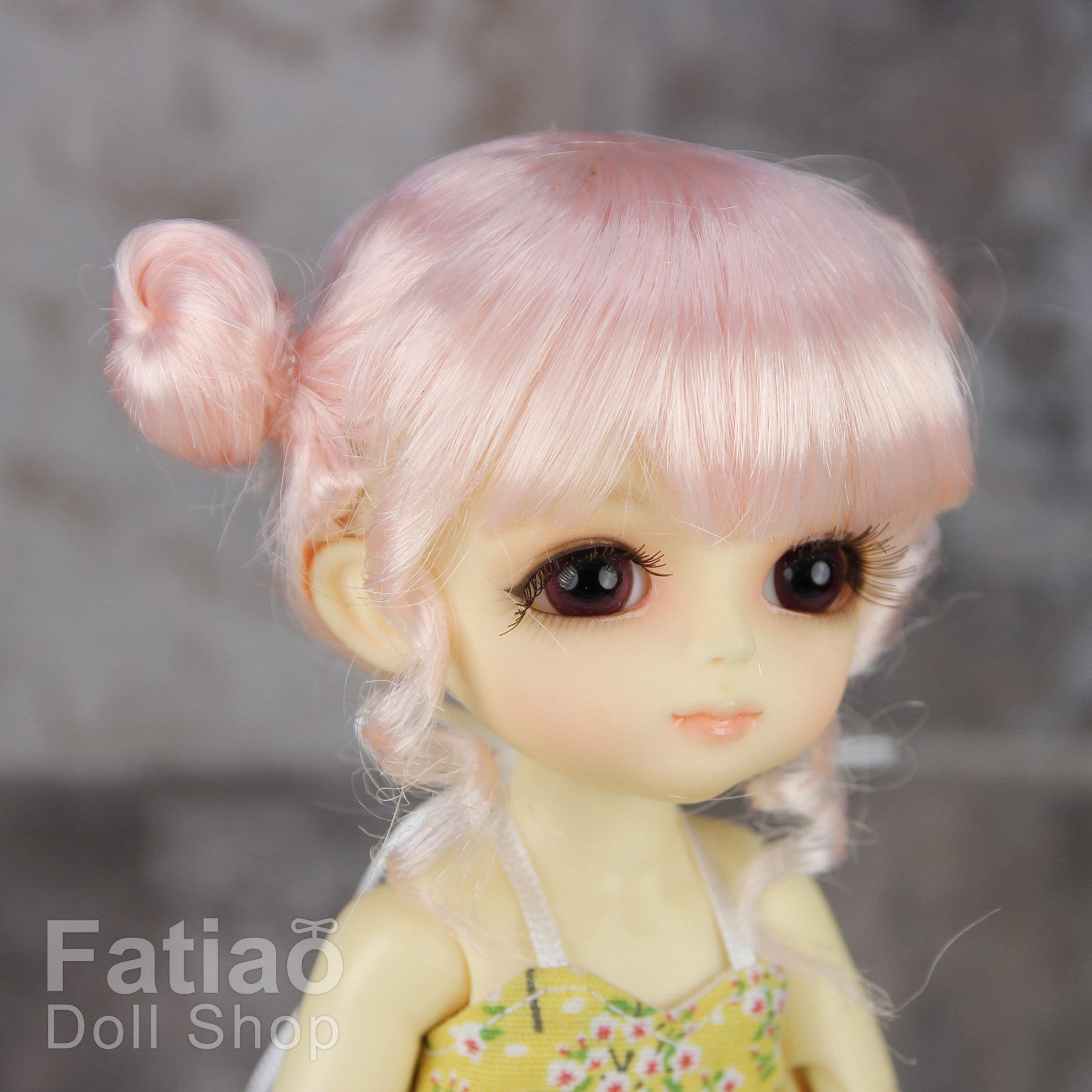 Fatiao - BJD Dollfie Lati Yellow Pukifee 5-6" Angel Doll Wig - Light Pink