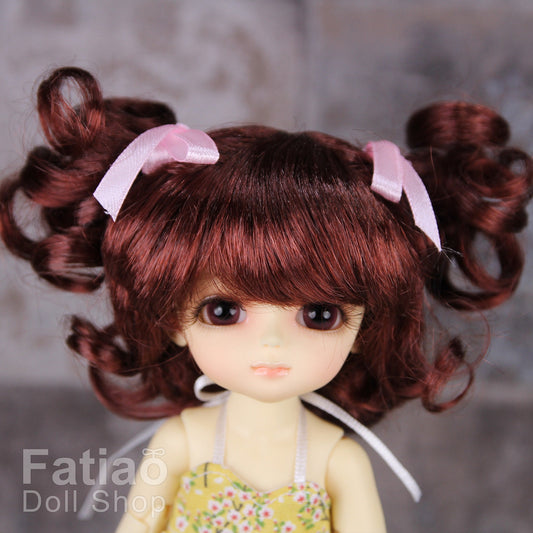Fatiao - BJD Dollfie Lati Yellow Pukifee 5-6" Dolls Wig - Chocolate