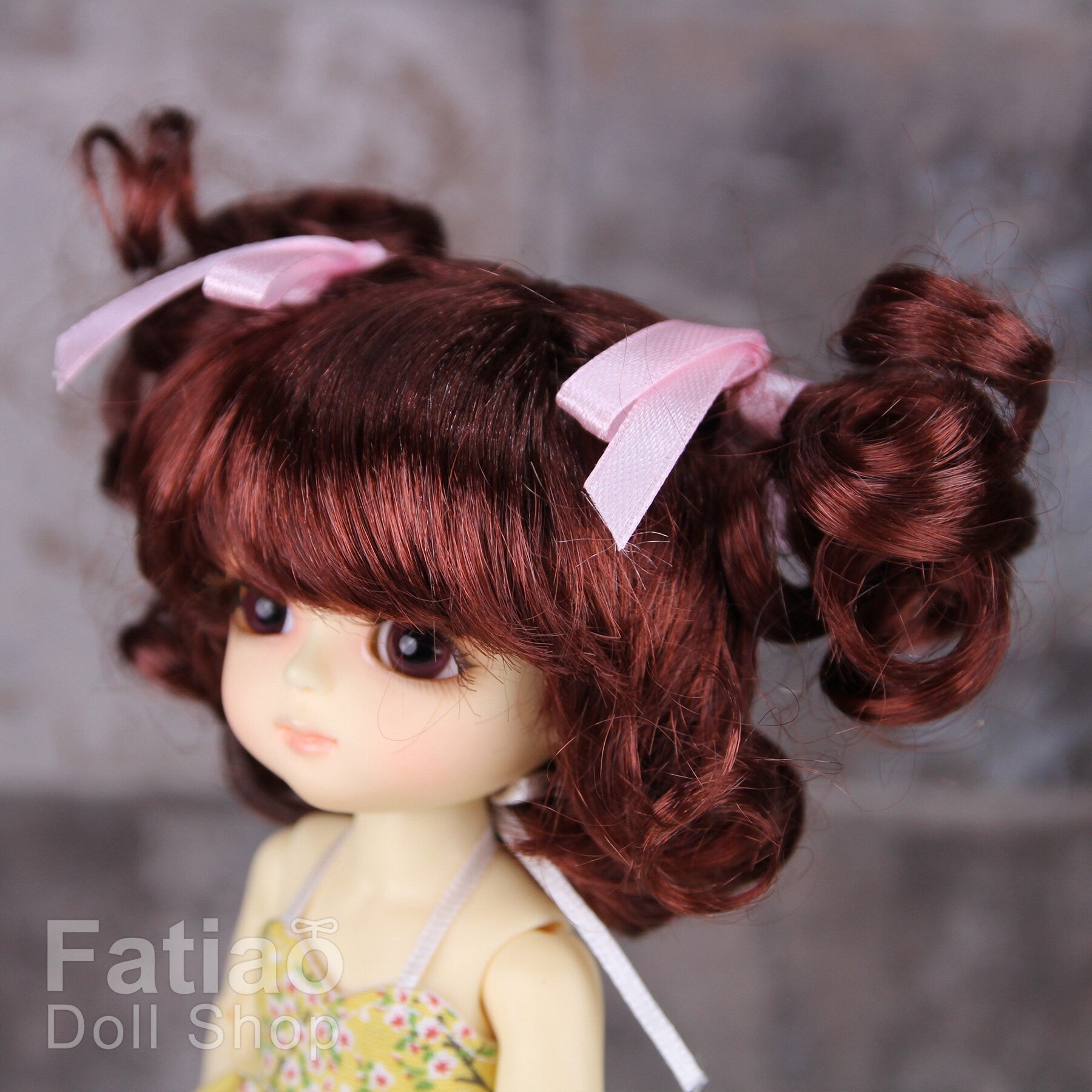Fatiao - BJD Dollfie Lati Yellow Pukifee 5-6" Dolls Wig - Chocolate