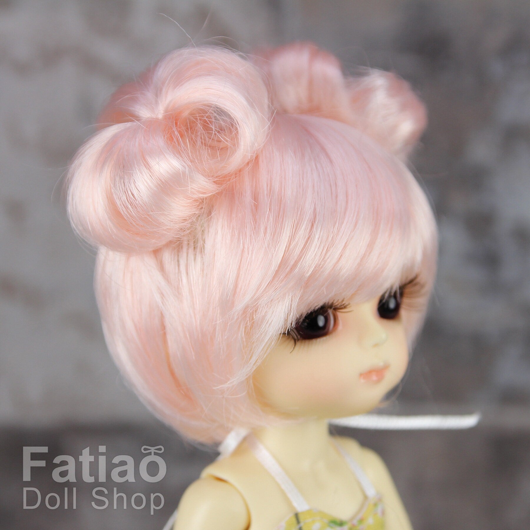 Fatiao - BJD Dollfie Lati Yellow Pukifee 5-6" Angel Doll Wig - Light Pink