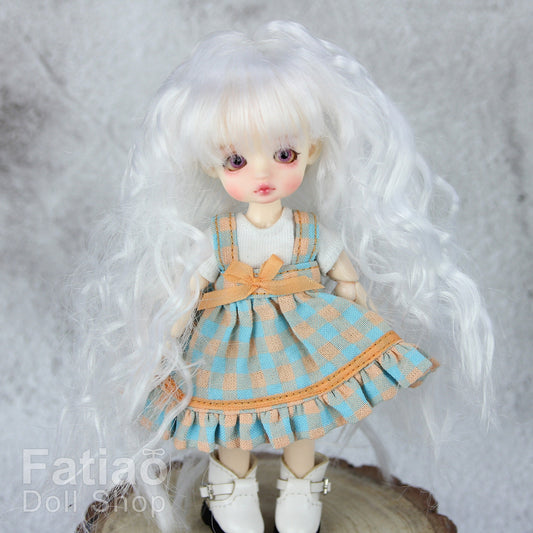 Fatiao - New BJD Dollfie pukipuki brownie 3-4" Doll Wig - White