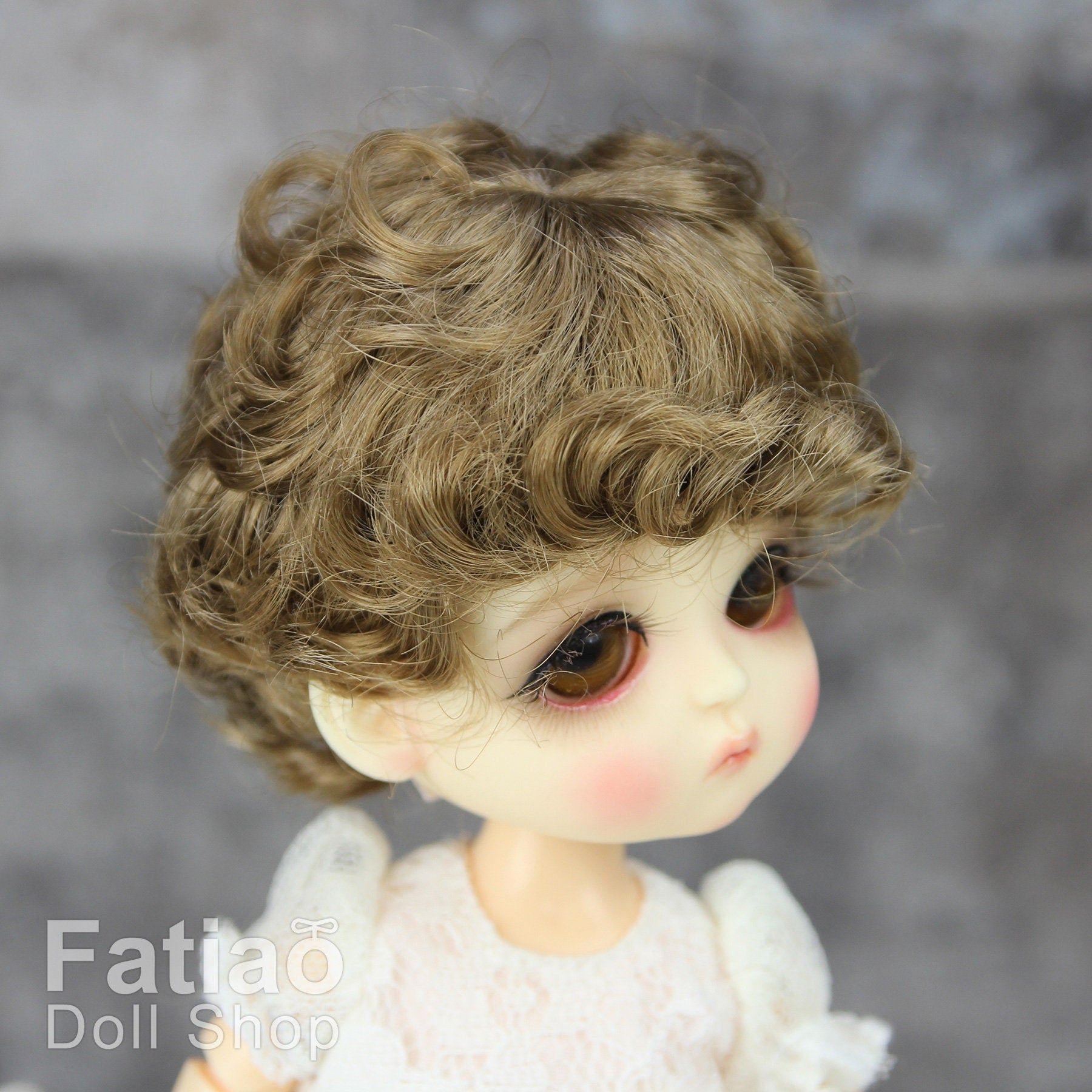 Fatiao - BJD Dollfie Lati Yellow Pukifee 5-6" Angel Doll Wig - Latte