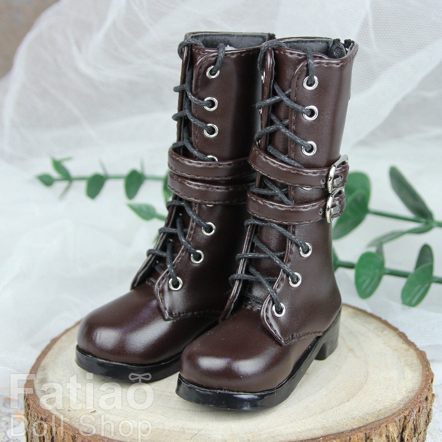 Fatiao - New 1/4 BJD MSD Dollfie Dolls Shoes Boots - Dark Brown (Size 5.5cm)