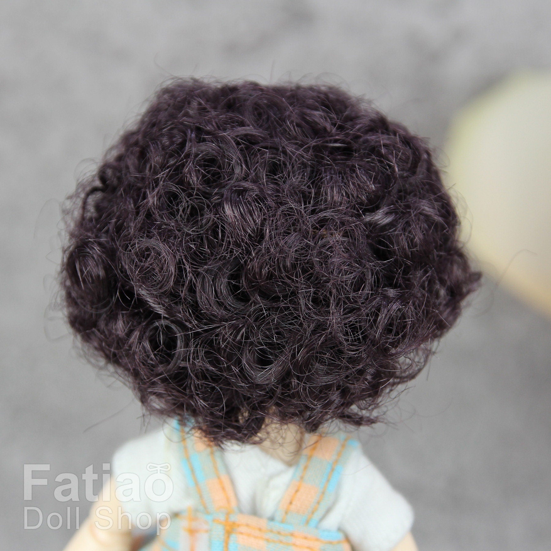 Fatiao - New BJD Dollfie 1/12 pukipuki BF Pocket 3-4" Doll Wig - deep black brown