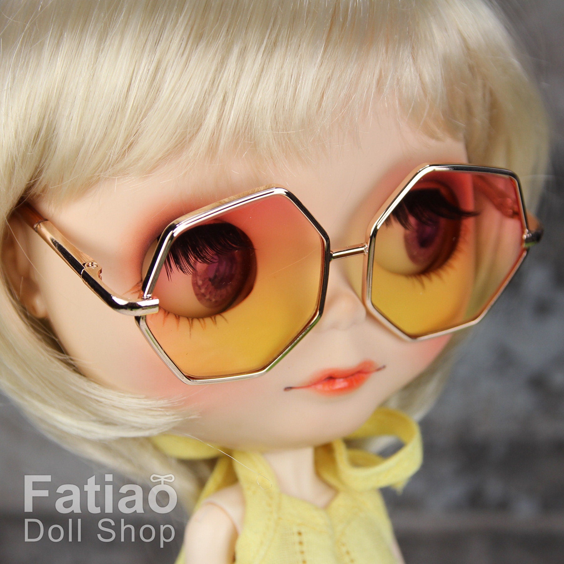New Dolls fashion Sunglasses Glasses fit Blythe - Polygon gradient color