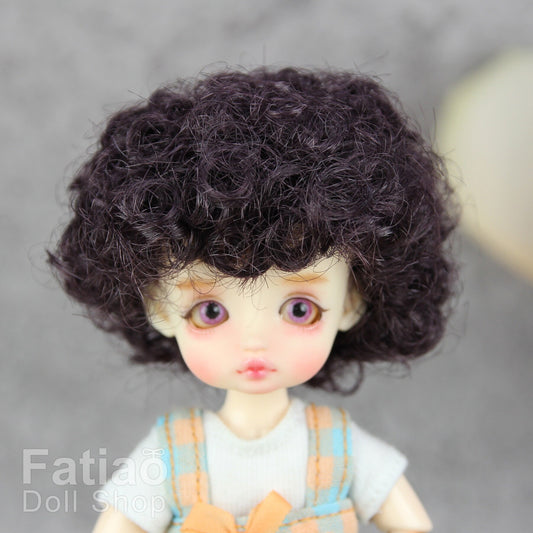 Fatiao - New BJD Dollfie 1/12 pukipuki BF Pocket 3-4" Doll Wig - deep black brown