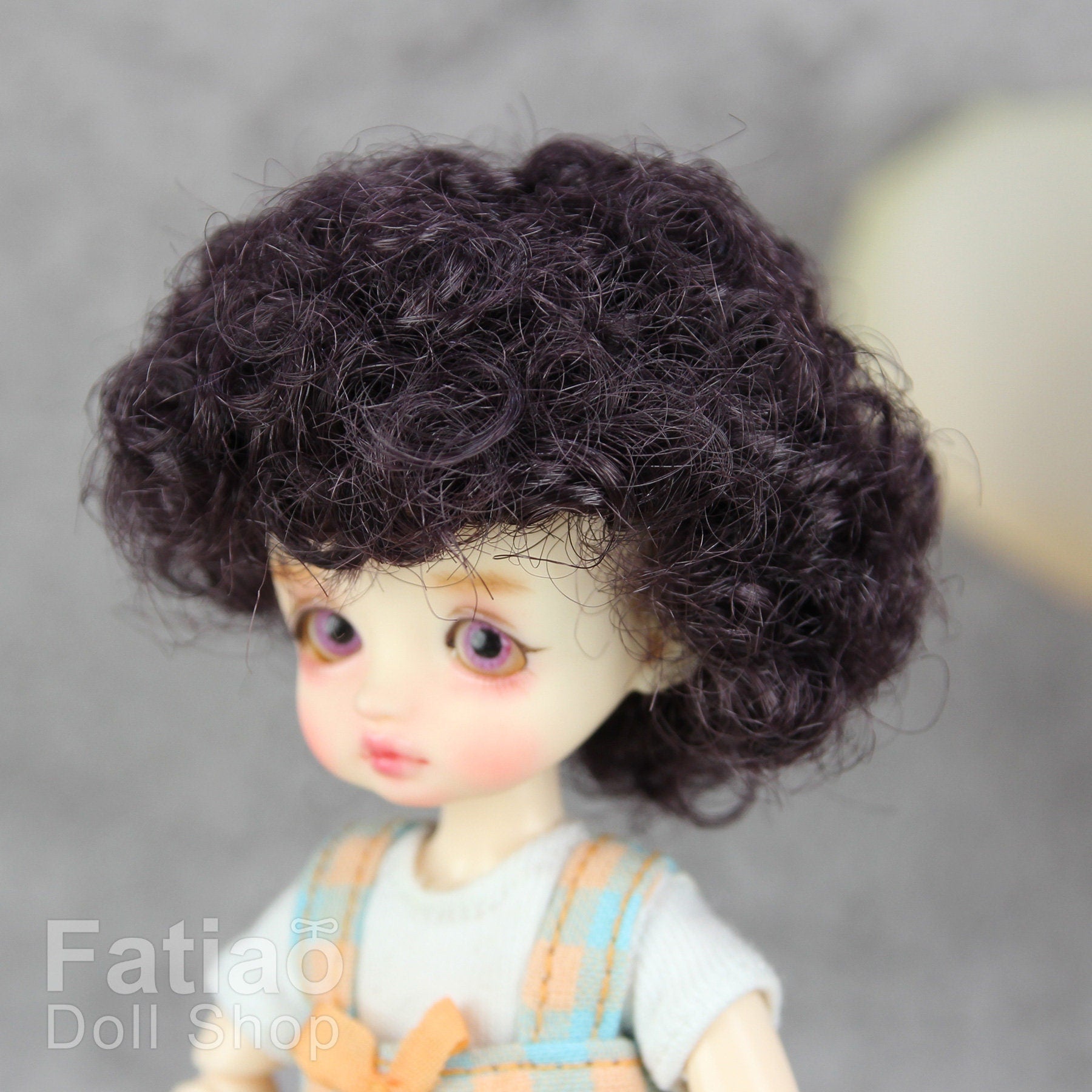Fatiao - New BJD Dollfie 1/12 pukipuki BF Pocket 3-4" Doll Wig - deep black brown