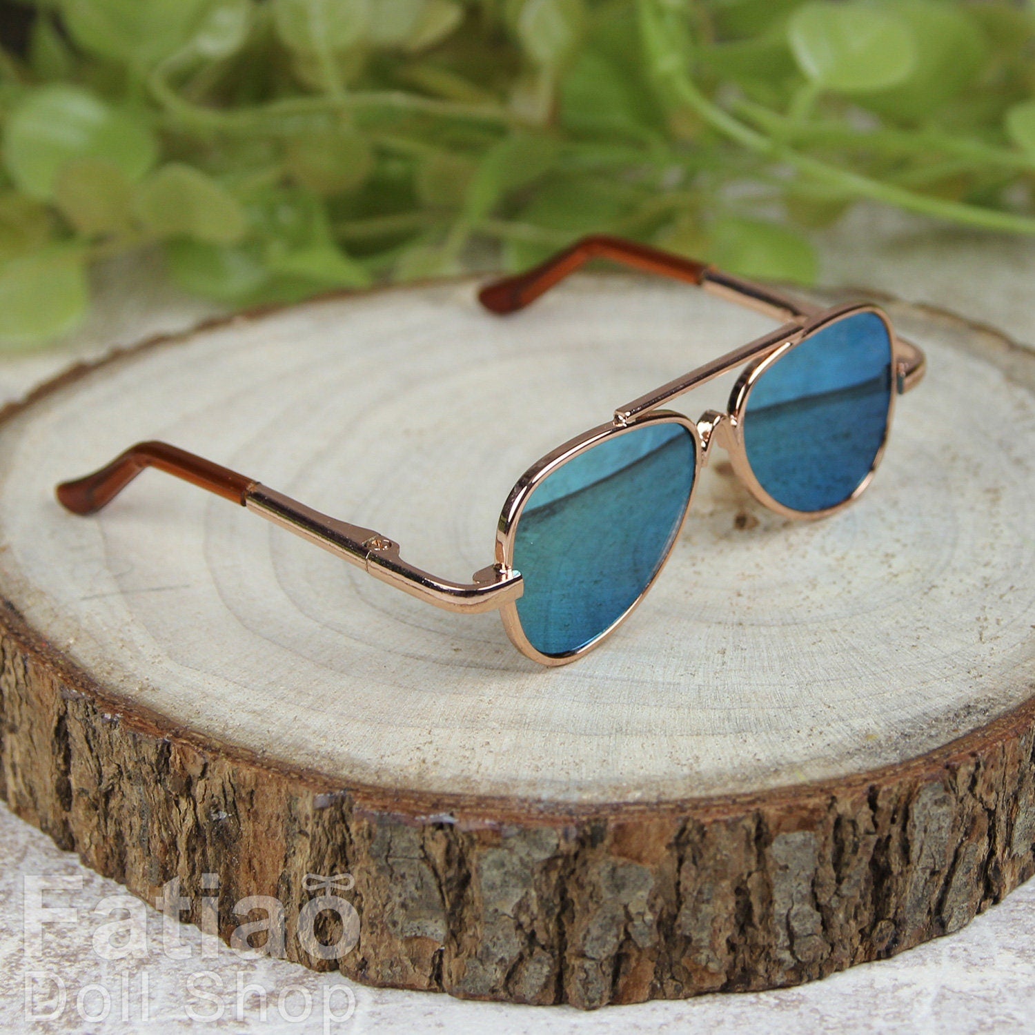 New fashion Rimless Frames Dolls Sun Glasses fit 1/3 BJD SD Super Dollfie - Gold
