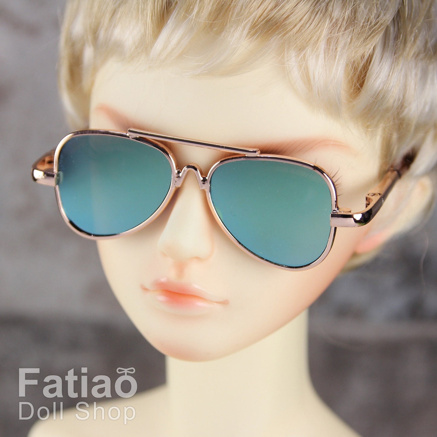 New fashion Rimless Frames Dolls Sun Glasses fit 1/3 BJD SD Super Dollfie - Gold
