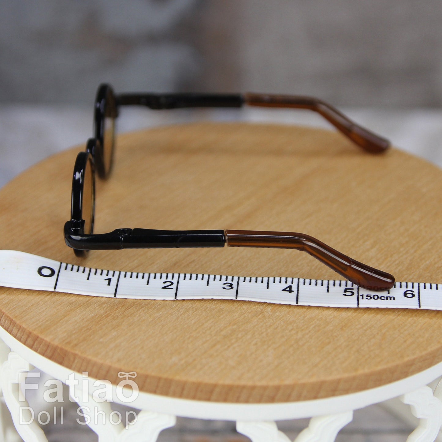 New fashion Dolls Round frame glasses fit 1/4 BJD MSD mini Super Dollfie - Tea Black