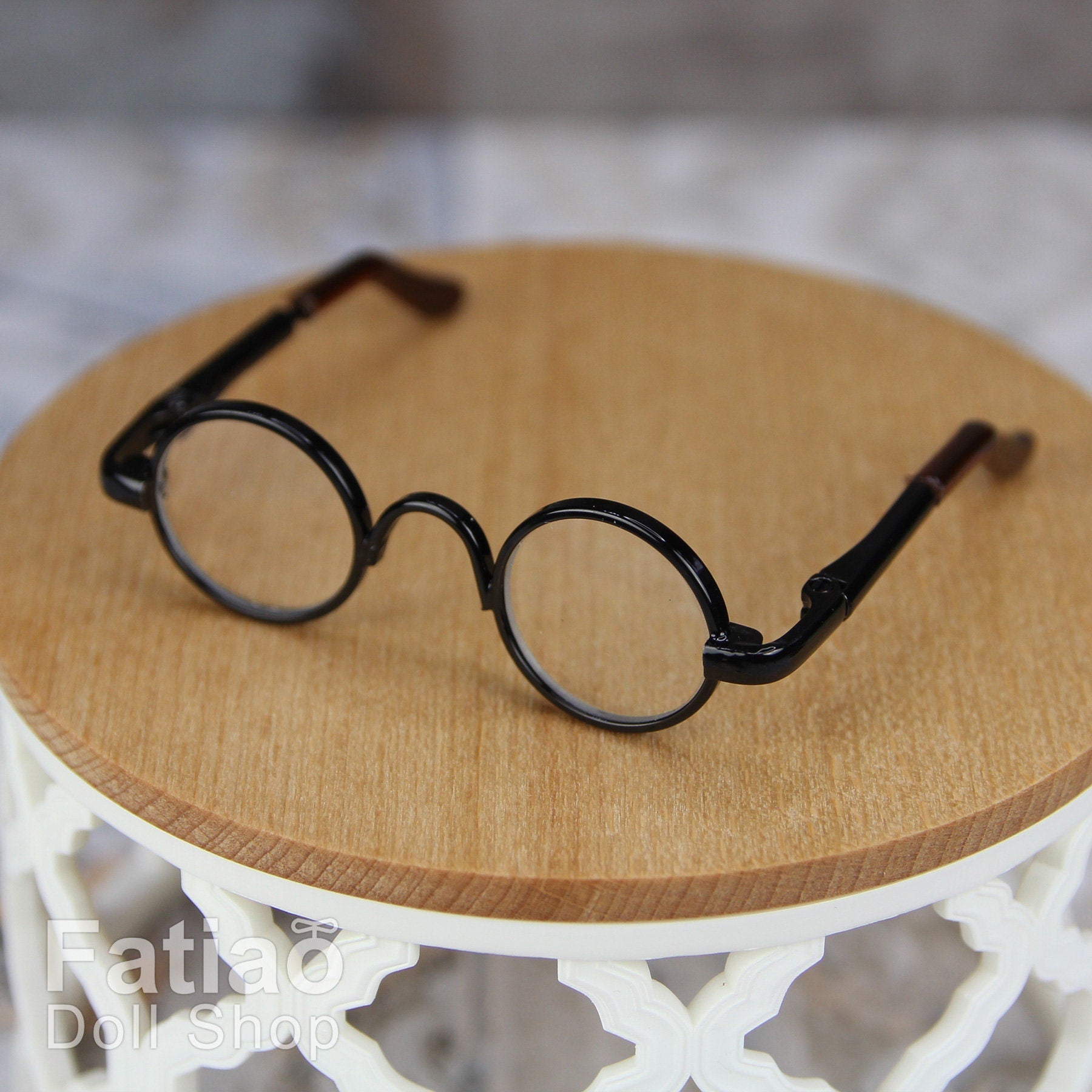 New fashion Dolls Round frame glasses fit 1/4 BJD MSD mini Super Dollfie - Black