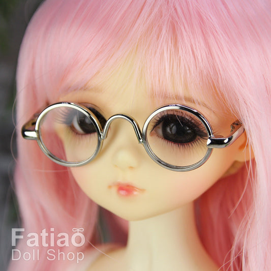 New fashion Dolls Round frame glasses fit 1/4 BJD MSD mini Super Dollfie - Silver