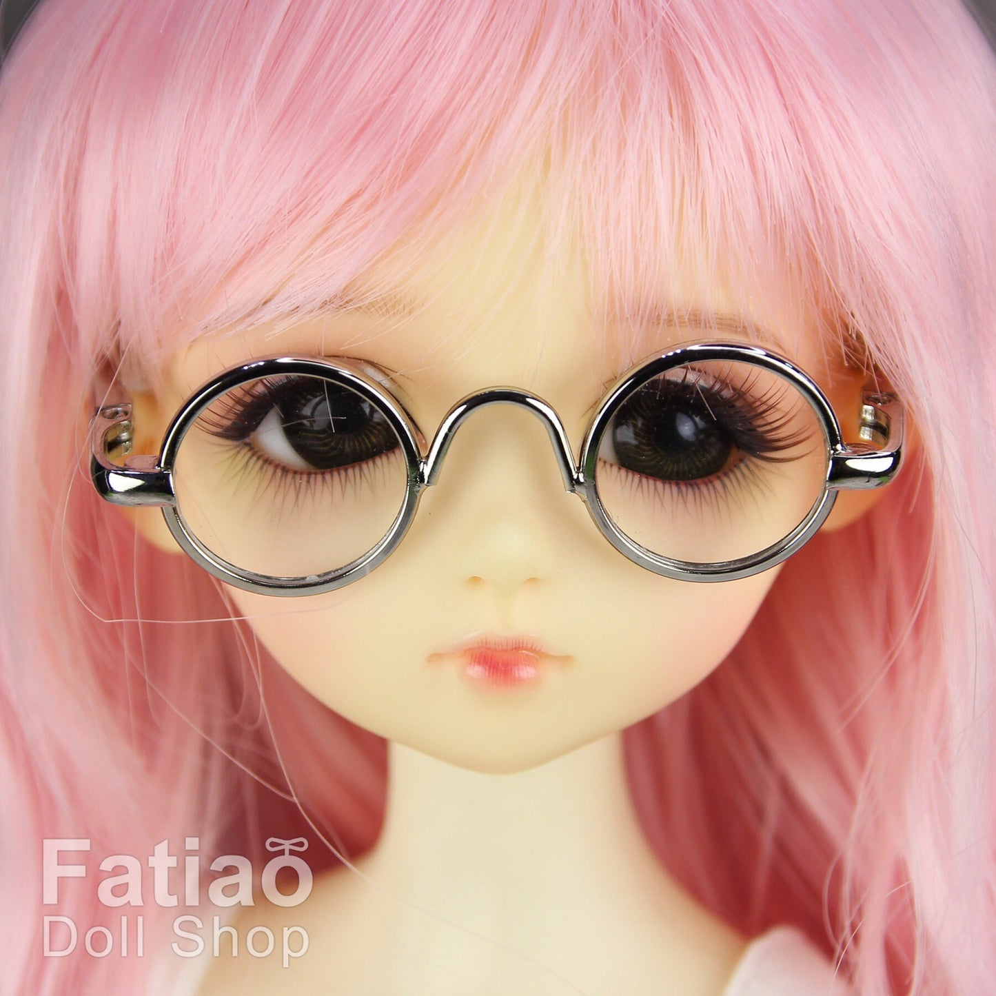 New fashion Dolls Round frame glasses fit 1/4 BJD MSD mini Super Dollfie - Silver