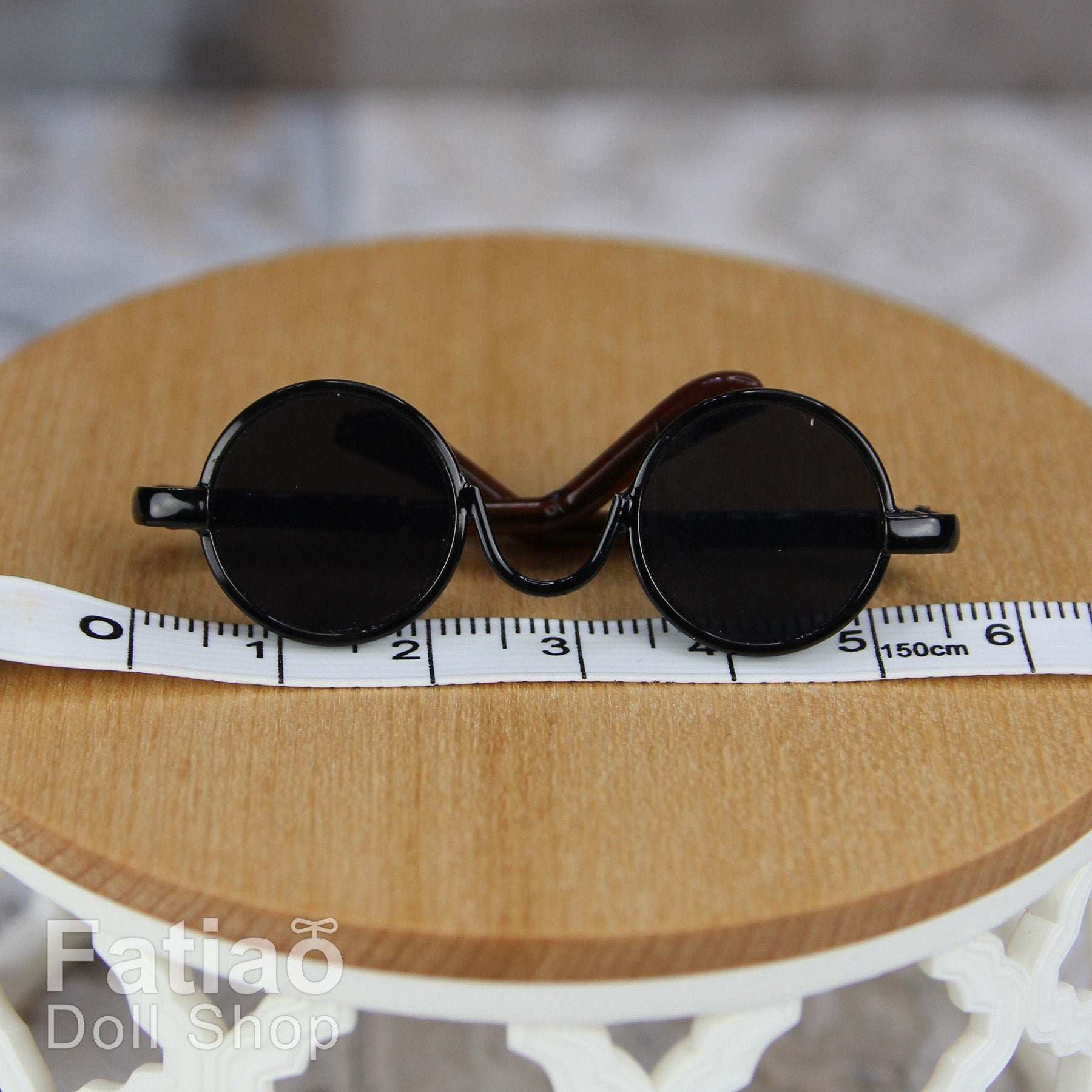 New fashion Dolls Round frame glasses fit 1/4 BJD MSD mini Super Dollfie - Black
