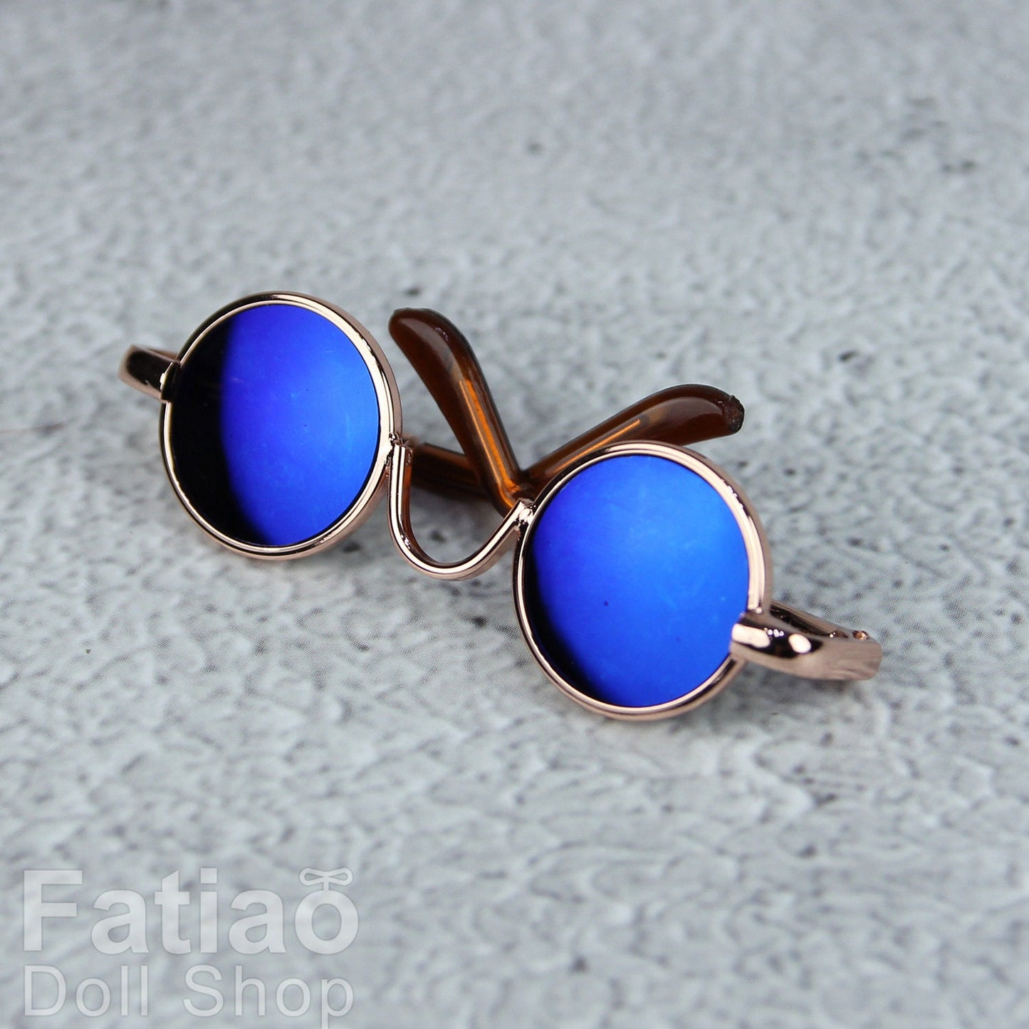New fashion Dolls Round frame glasses fit 1/4 BJD MSD mini Super Dollfie - Gold
