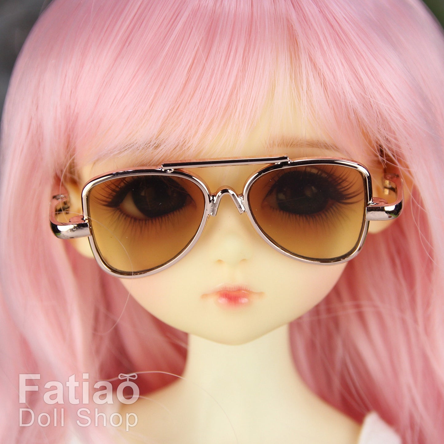 New fashion Dolls Round frame glasses fit 1/4 BJD MSD mini Super Dollfie - Gold