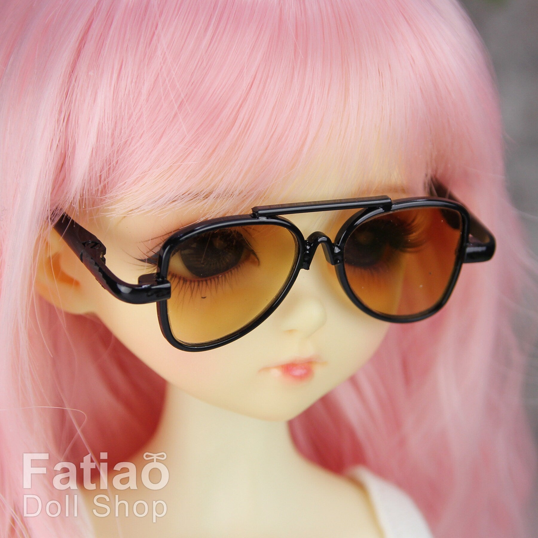 New fashion Dolls Round frame glasses fit 1/4 BJD MSD mini Super Dollfie - Black
