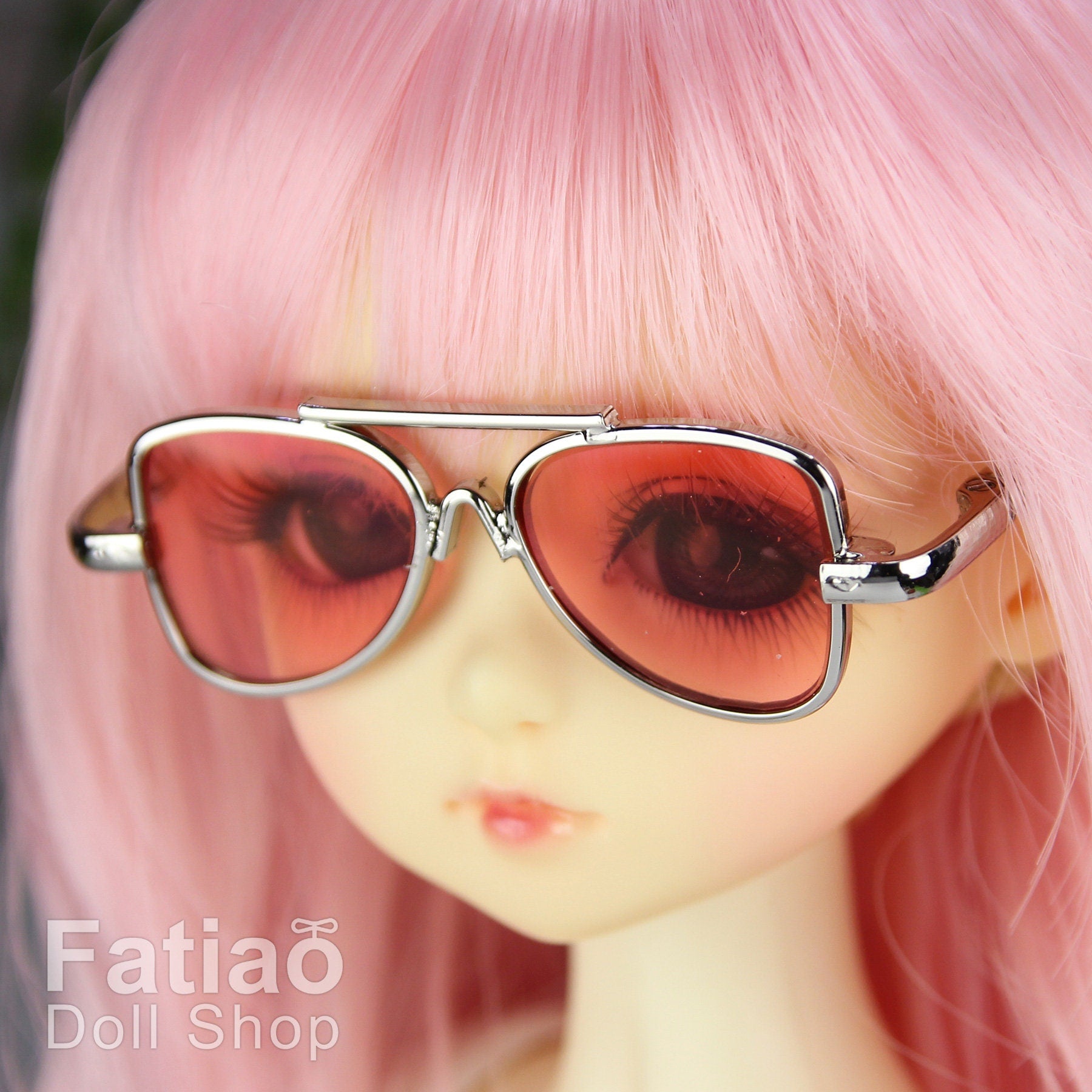 New fashion Dolls Round frame glasses fit 1/4 BJD MSD mini Super Dollfie - Gold