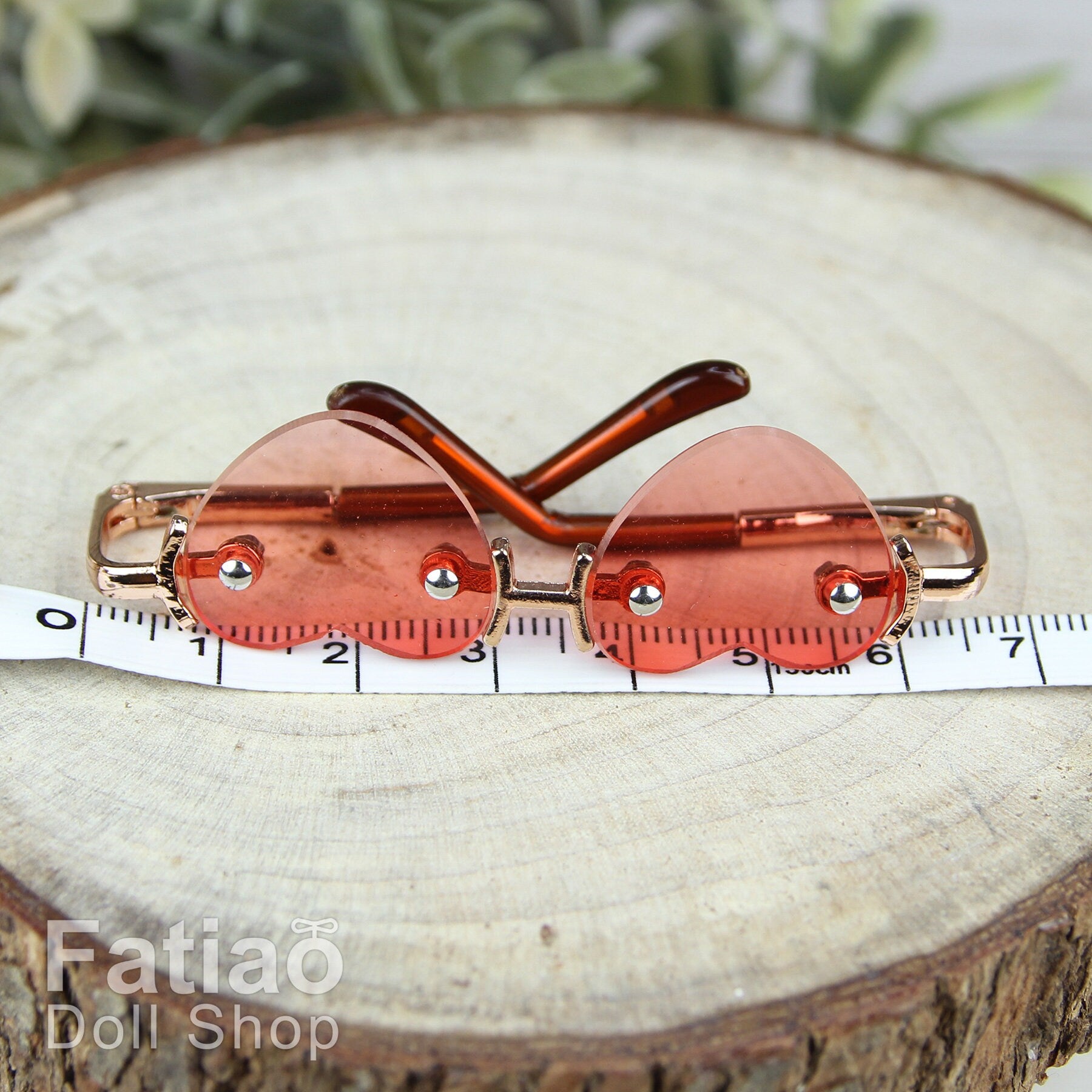 New fashion Rimless Frames Dolls Glasses fit 1/3 BJD SD Super Dollfie Red Heart