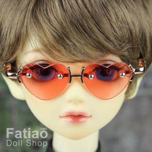New fashion Rimless Frames Dolls Glasses fit 1/3 BJD SD Super Dollfie Red Heart