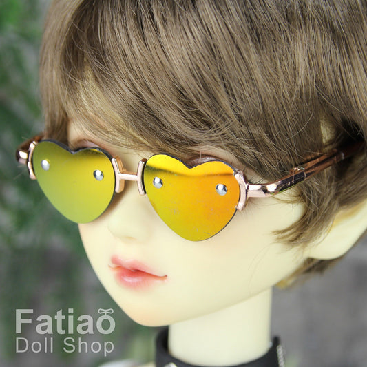 New fashion Rimless Frames Dolls Glasses fit 1/3 BJD SD Super Dollfie Heart