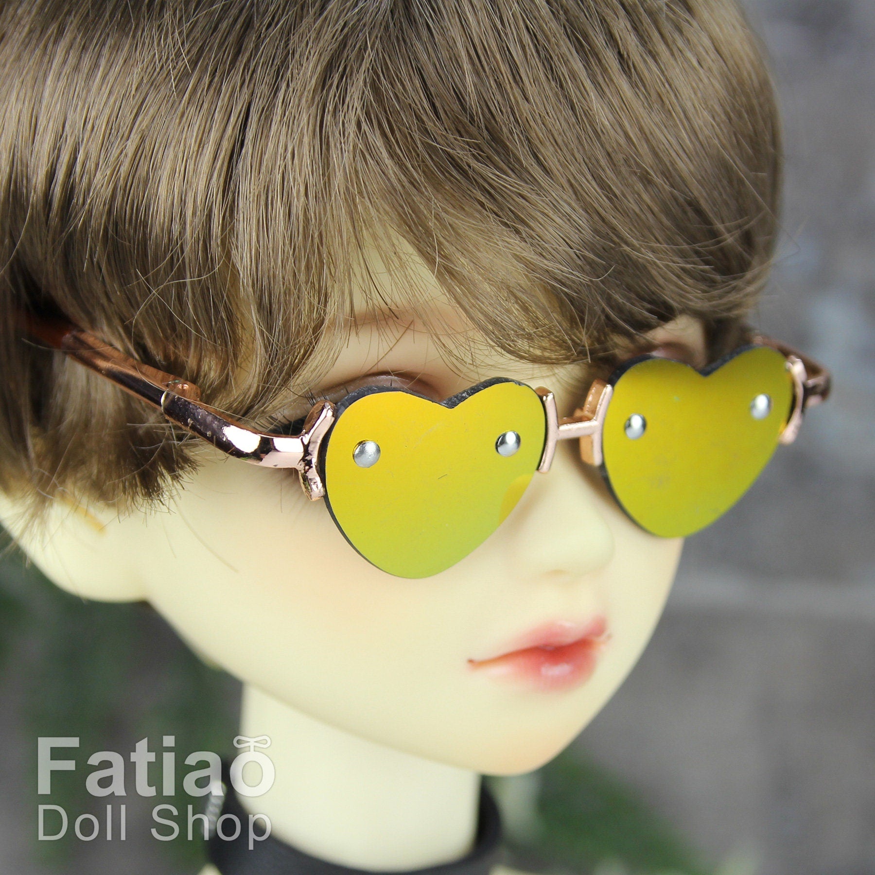 New fashion Rimless Frames Dolls Glasses fit 1/3 BJD SD Super Dollfie Heart