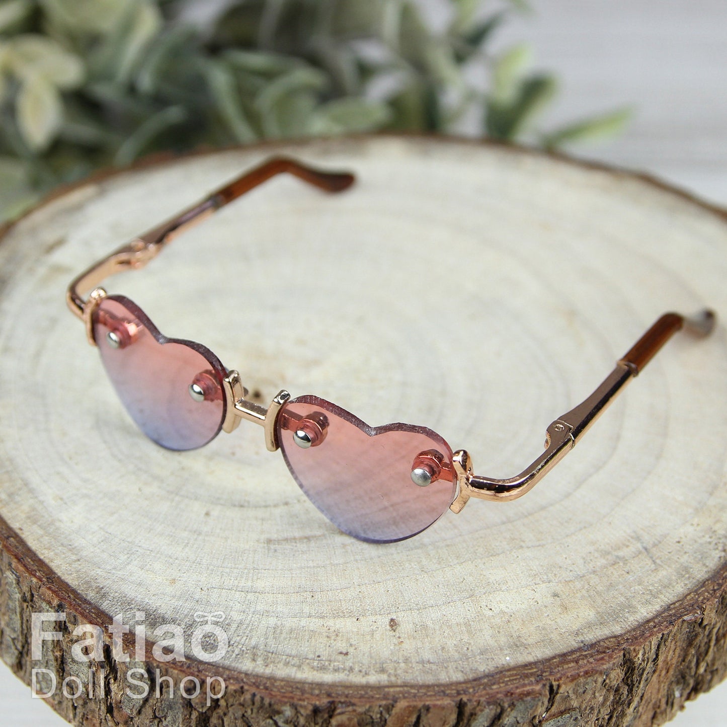 New fashion Rimless Frames Dolls Glasses fit 1/3 BJD SD Super Dollfie Heart Gradient color