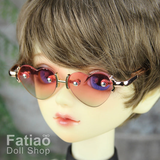 New fashion Rimless Frames Dolls Glasses fit 1/3 BJD SD Super Dollfie Heart Gradient color