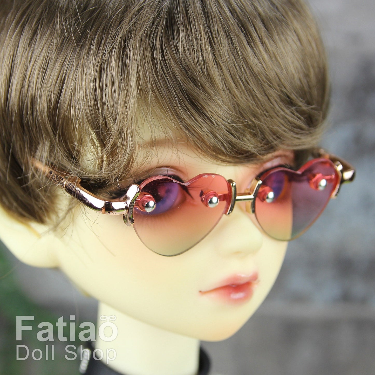 New fashion Rimless Frames Dolls Glasses fit 1/3 BJD SD Super Dollfie Heart Gradient color