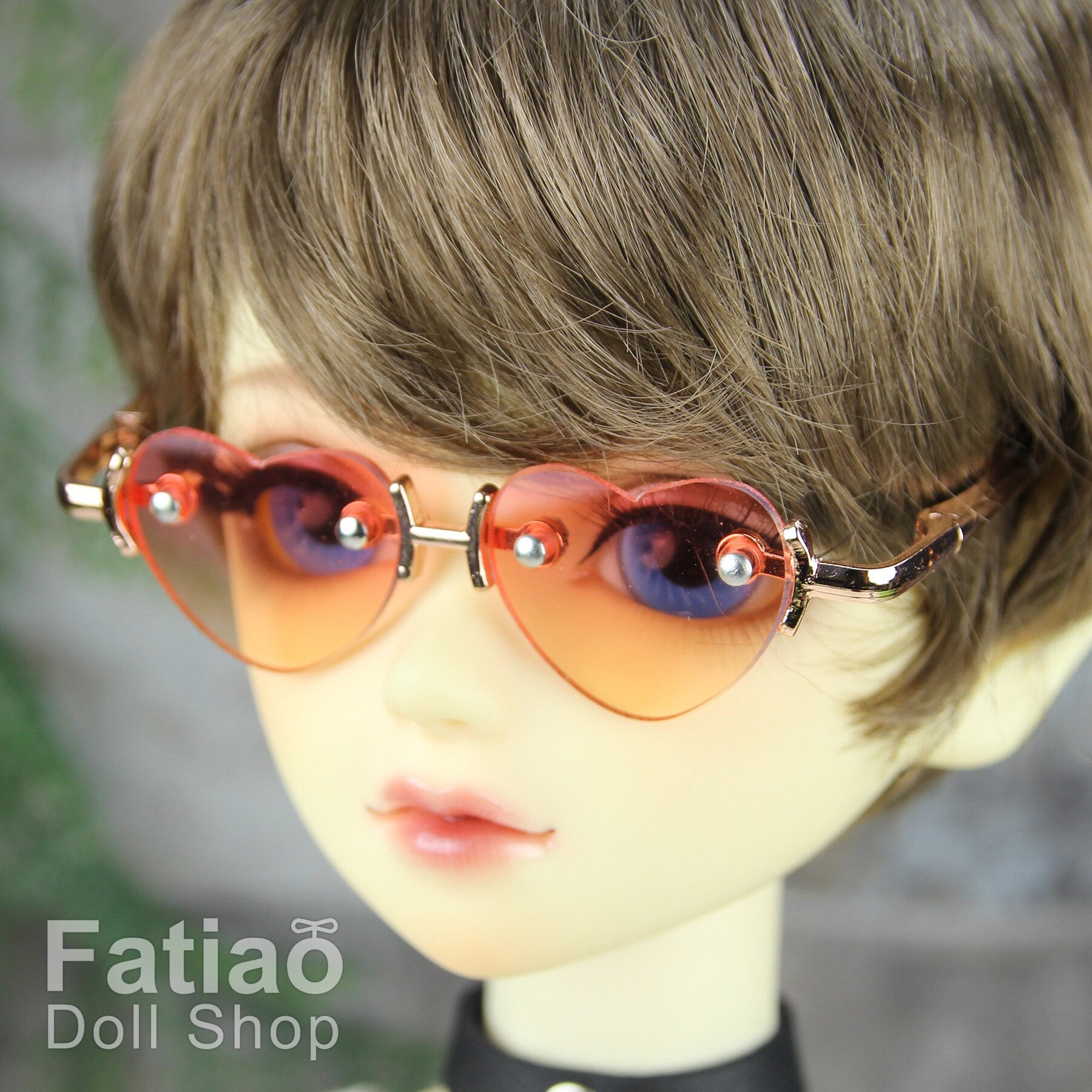 New fashion Rimless Frames Dolls Glasses fit 1/3 BJD SD Super Dollfie Heart Gradient color