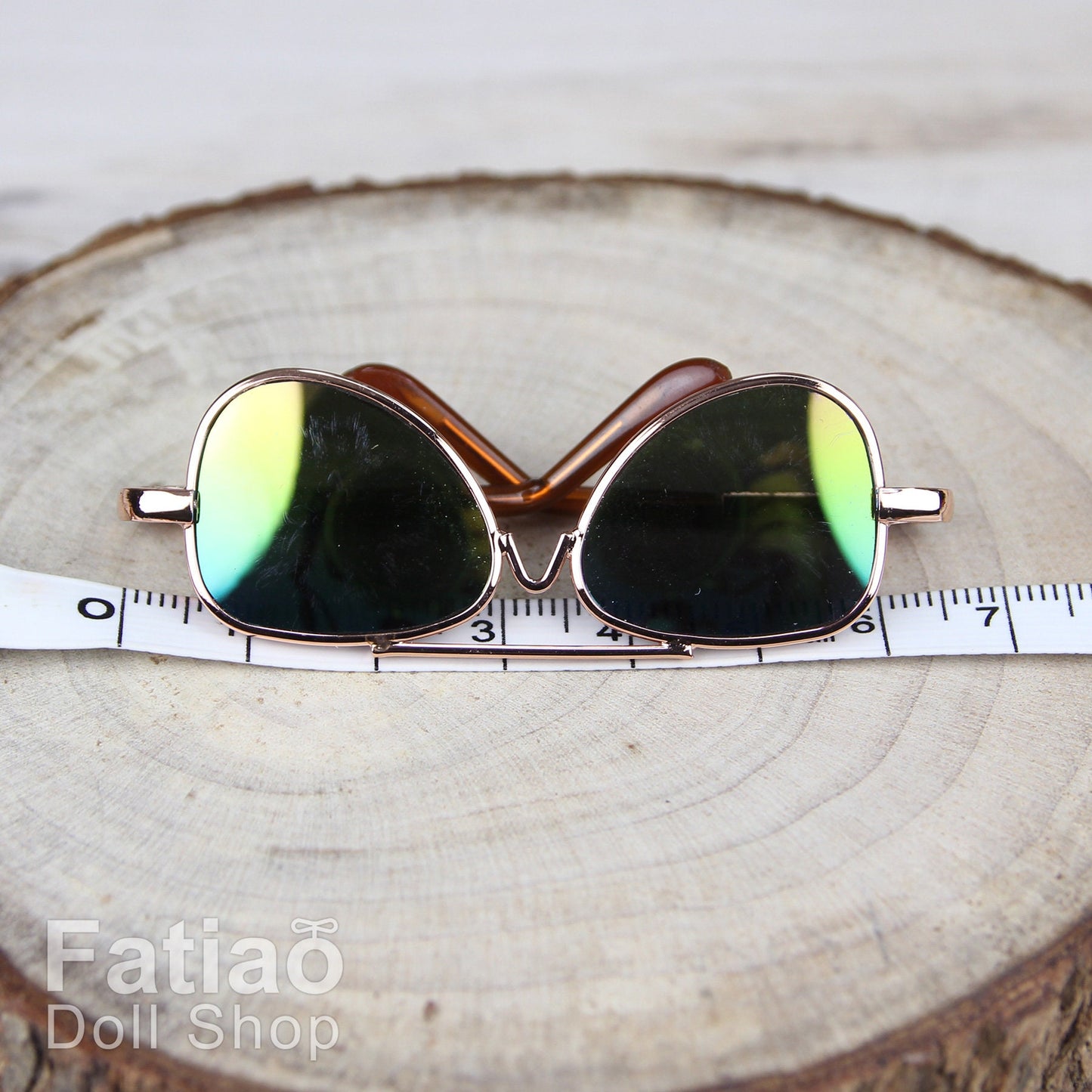 New fashion Rimless Frames Dolls Sun Glasses fit 1/3 BJD SD Super Dollfie - Gold