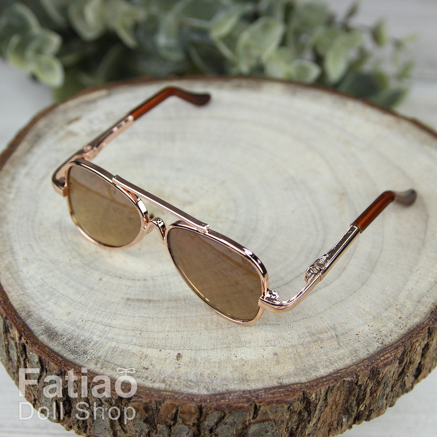 New fashion Full-Rim Dolls Glasses fit 1/3 BJD SD Super Dollfie - Gold