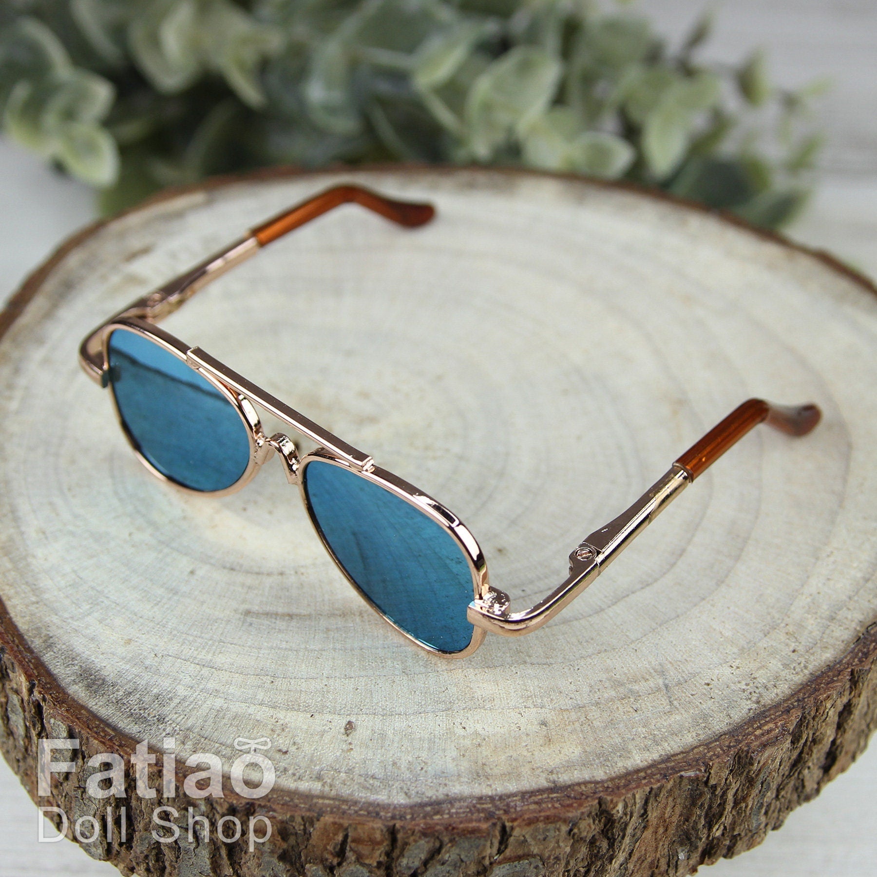 New fashion Rimless Frames Dolls Sun Glasses fit 1/3 BJD SD Super Dollfie - Gold