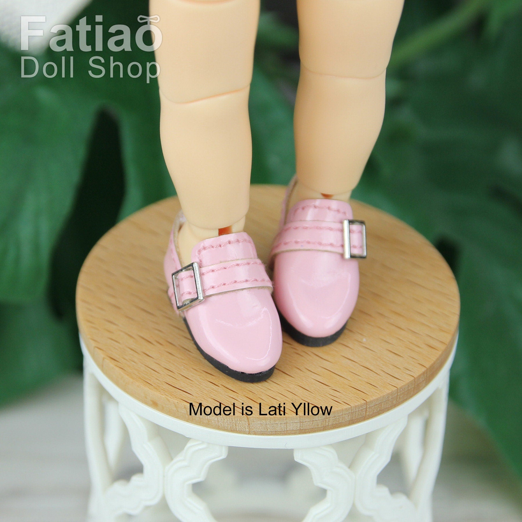 Fatiao - New Lati Yellow Pukifee Blythe OB22 Luts Tiny BJD Doll Patent leather Shoes - Square button (Size 2.6cm)