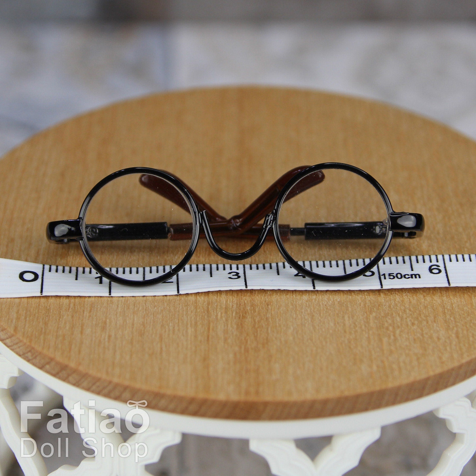 New fashion Dolls Round frame glasses fit 1/4 BJD MSD mini Super Dollfie - Black